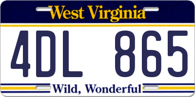 WV license plate 4DL865