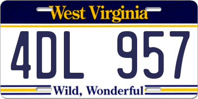 WV license plate 4DL957