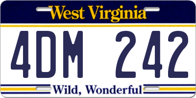 WV license plate 4DM242