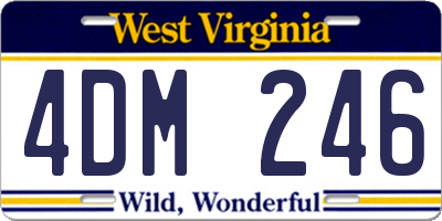 WV license plate 4DM246