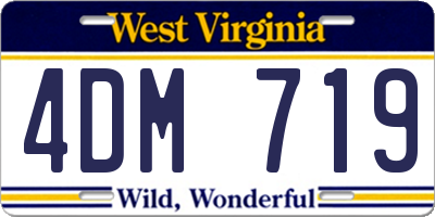 WV license plate 4DM719