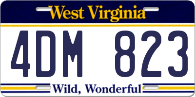WV license plate 4DM823