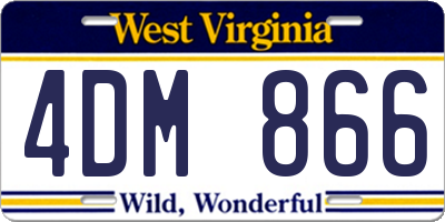WV license plate 4DM866