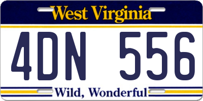 WV license plate 4DN556