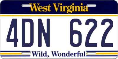 WV license plate 4DN622