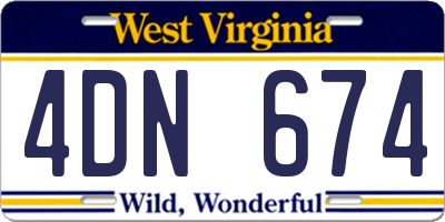 WV license plate 4DN674