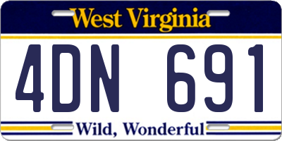 WV license plate 4DN691