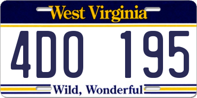 WV license plate 4DO195