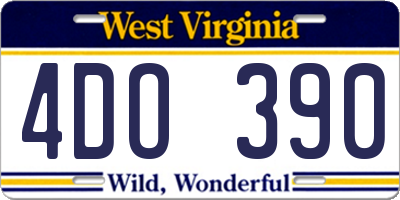WV license plate 4DO390
