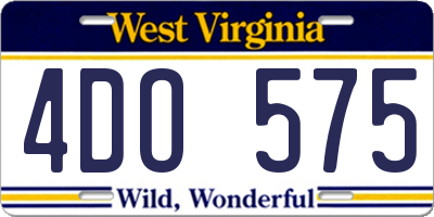 WV license plate 4DO575