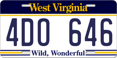 WV license plate 4DO646