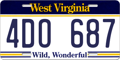 WV license plate 4DO687