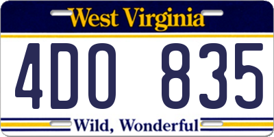 WV license plate 4DO835
