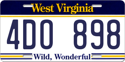 WV license plate 4DO898