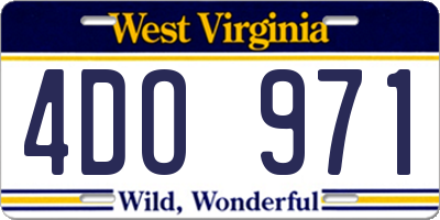 WV license plate 4DO971