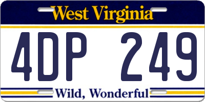 WV license plate 4DP249
