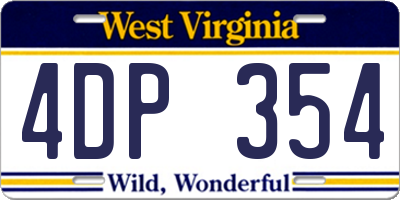 WV license plate 4DP354