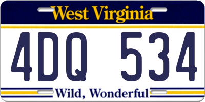 WV license plate 4DQ534