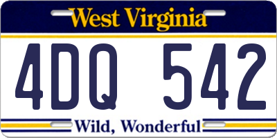 WV license plate 4DQ542