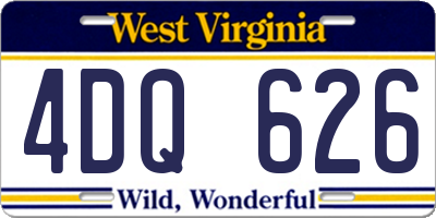 WV license plate 4DQ626
