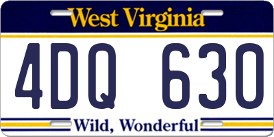 WV license plate 4DQ630