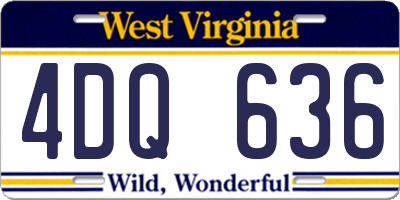 WV license plate 4DQ636