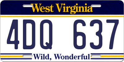 WV license plate 4DQ637