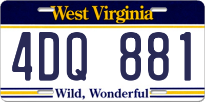 WV license plate 4DQ881