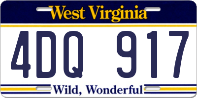WV license plate 4DQ917