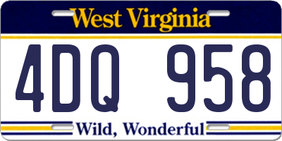 WV license plate 4DQ958
