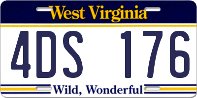 WV license plate 4DS176