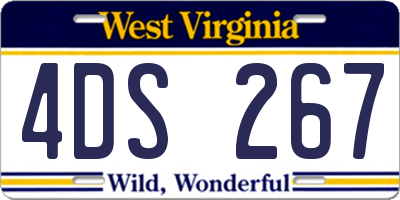 WV license plate 4DS267