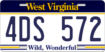 WV license plate 4DS572
