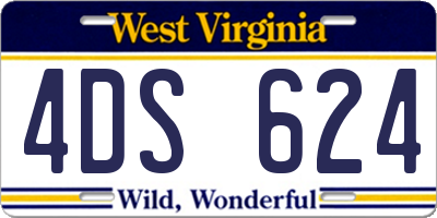 WV license plate 4DS624