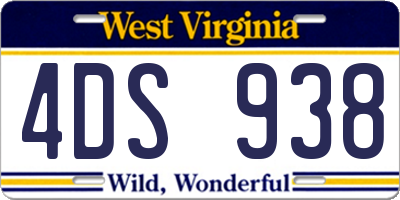 WV license plate 4DS938