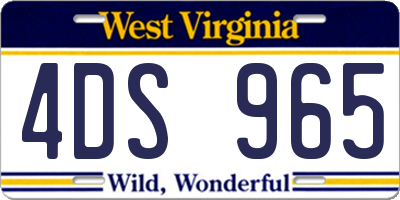 WV license plate 4DS965
