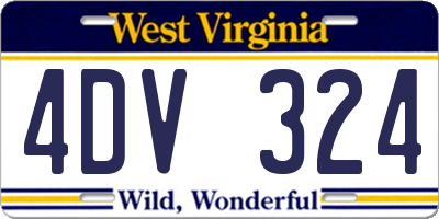 WV license plate 4DV324
