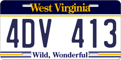 WV license plate 4DV413