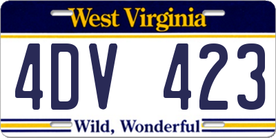 WV license plate 4DV423