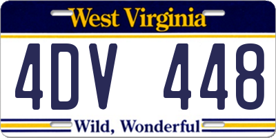 WV license plate 4DV448