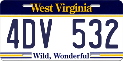 WV license plate 4DV532