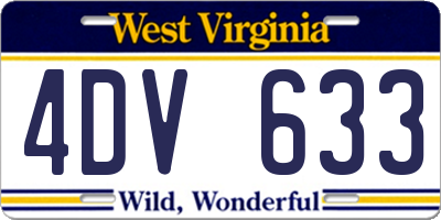 WV license plate 4DV633
