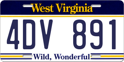 WV license plate 4DV891