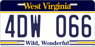 WV license plate 4DW066
