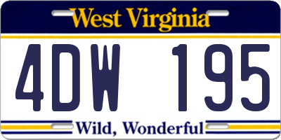 WV license plate 4DW195