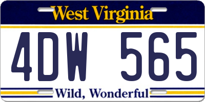 WV license plate 4DW565