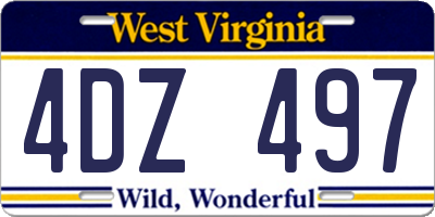 WV license plate 4DZ497