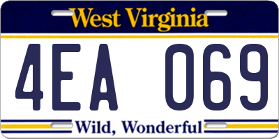 WV license plate 4EA069