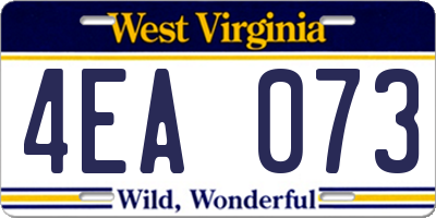 WV license plate 4EA073