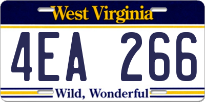 WV license plate 4EA266